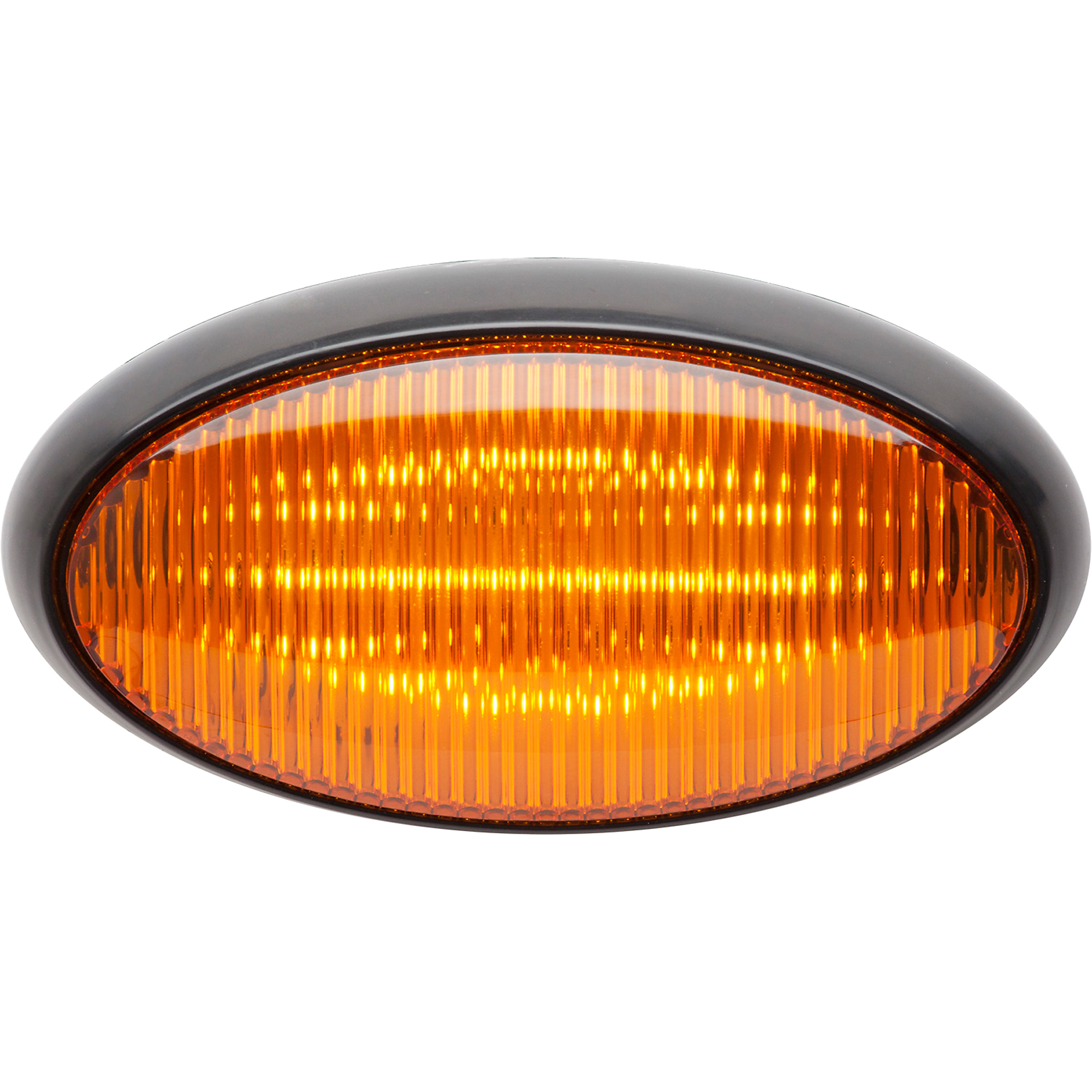 16-LED OVAL YELLOW PORCH LIGHT W/BLACK HOUSING